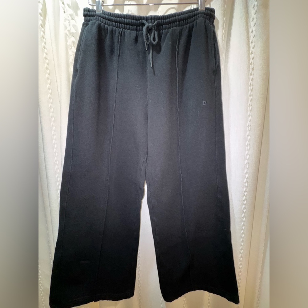 PINK Victoria’s Secret Black Wide-Leg Sweatpants | Size L